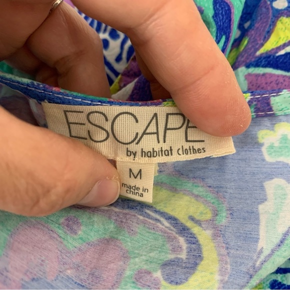 Escape By Habitat Tiered Maxi Dress Womens M Tropical Floral Resort Rayon Tencel - Picture 5 of 17